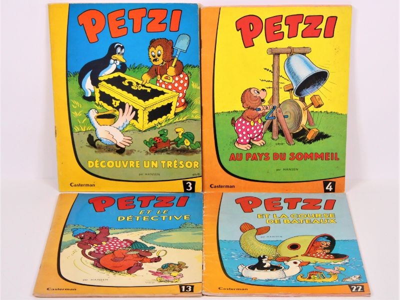 4 Vintage strips van Petzi (Franstalig)